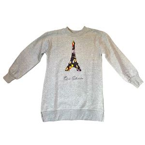 Madden Girl NWT Girls Fleece Dress Grey Eiffel Tower Logo Size 5